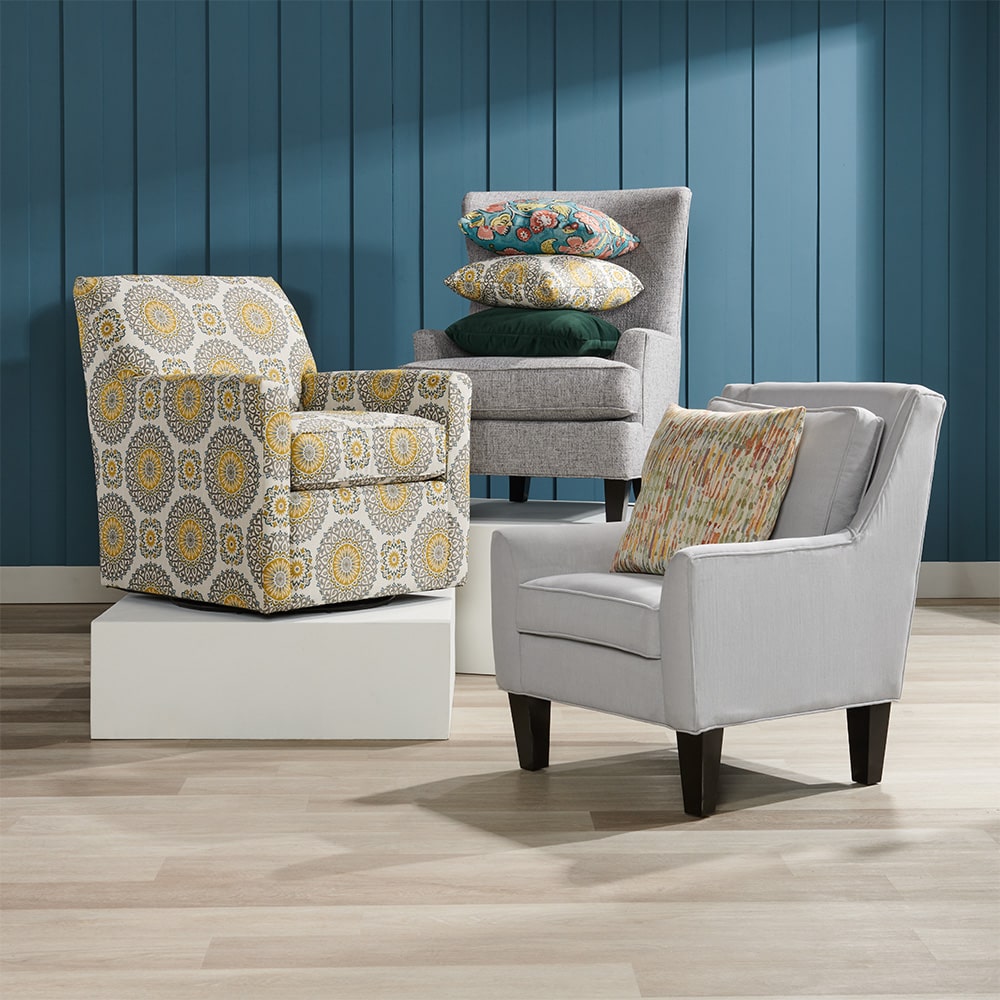 Sofa Lab accent chairs and pillows.