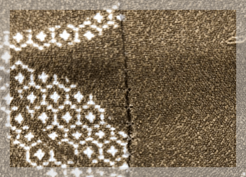 ミシン縫いの着物の縫い目